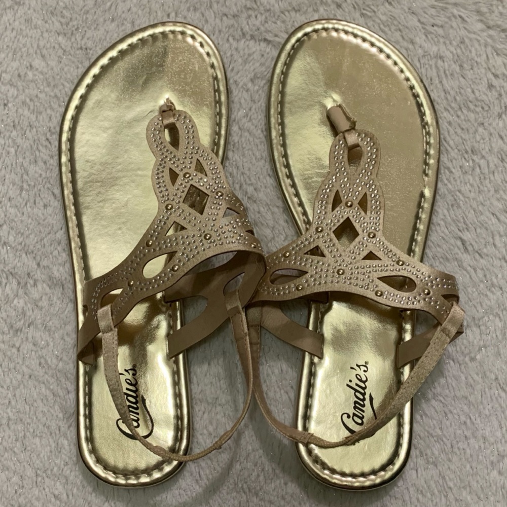 Candie’s Gold Sandals NWOT